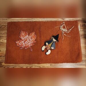 Fall 3 Piece Set - 2 Wooden Wall Hangings and a Fall Rug